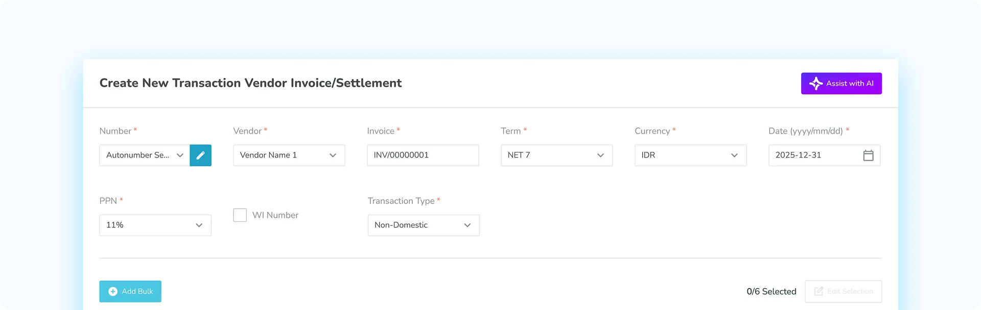 Vendor Settlement Oaktree